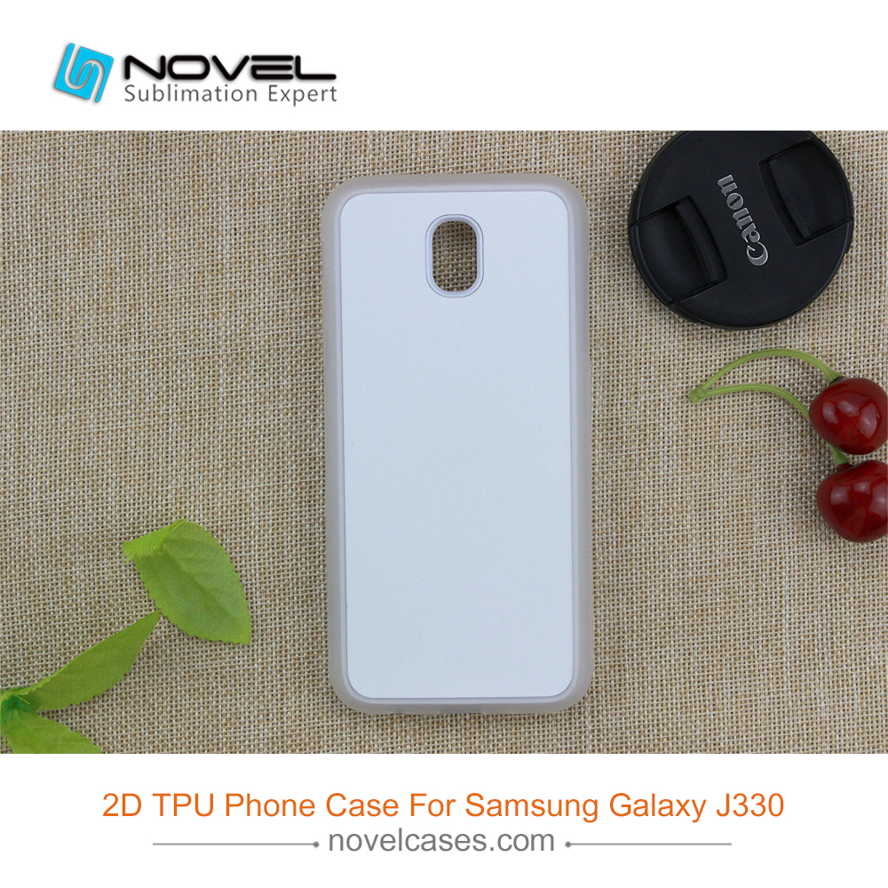 For Galaxy J3 2017 Europe Version(J330) Sublimation 2D Silicone Soft Phone Shell Back Cover