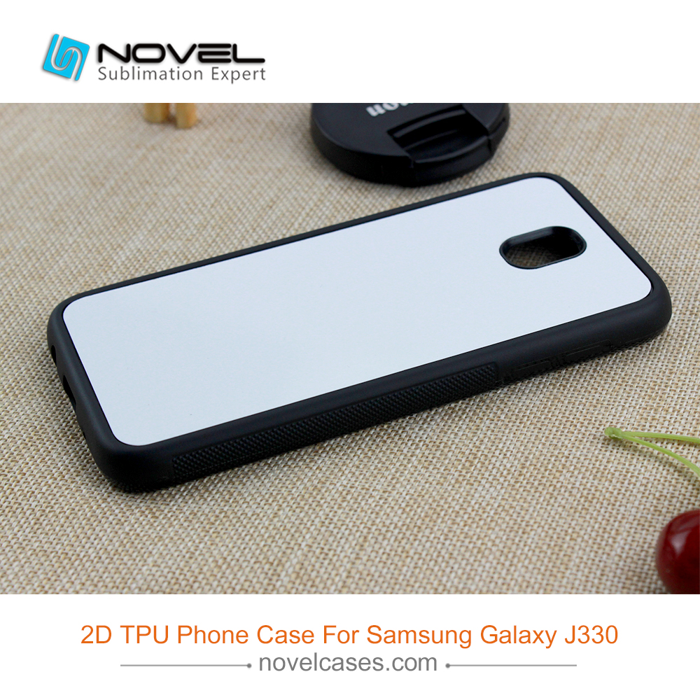 For Galaxy J3 2017 Europe Version(J330) Sublimation 2D Silicone Soft Phone Shell Back Cover