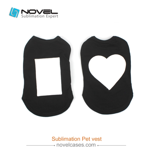 New Custom Sublimation Black Pet Vest Lovely Pet Clothes