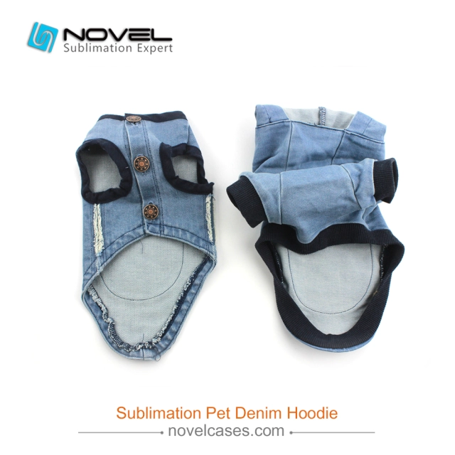 New Custom Sublimation Pet Denim Waistcoat/Hoodie