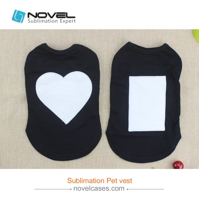 New Custom Sublimation Black Pet Vest Lovely Pet Clothes