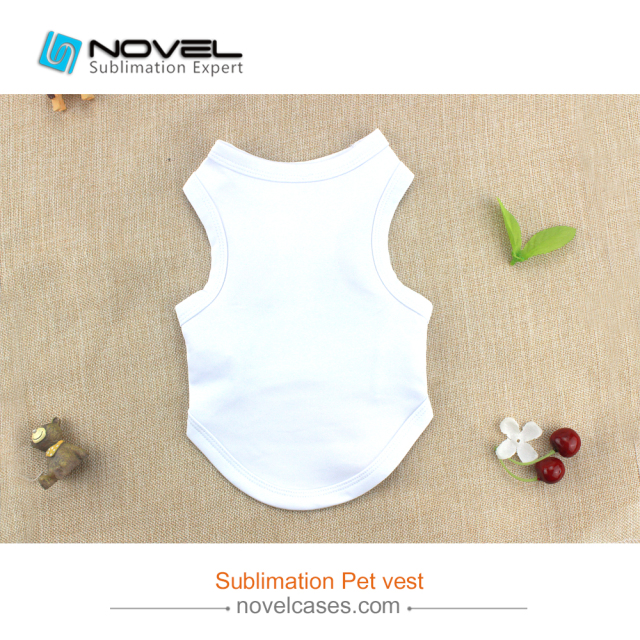 Custom Sublimation Blank White Polyester Pet Clothes/Vest