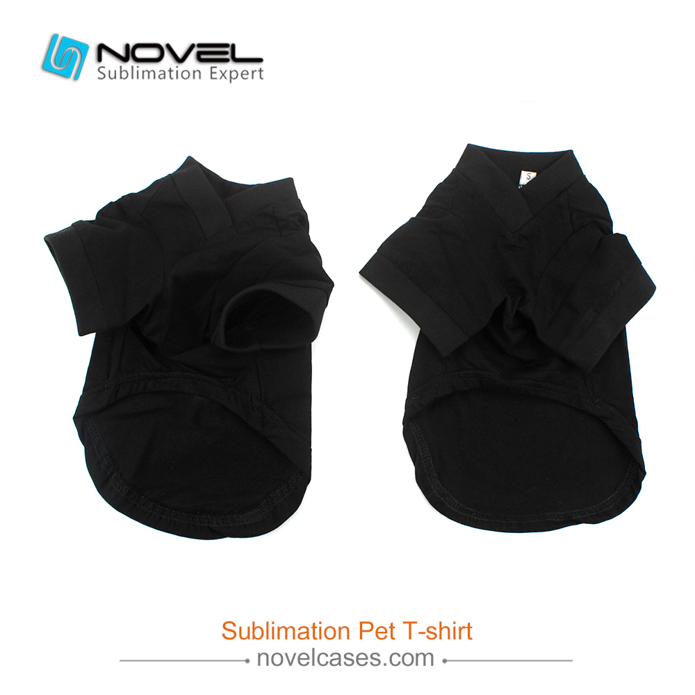New Sublimation Black Printable Pet T-Shirt With Heart/Rectangle Shape