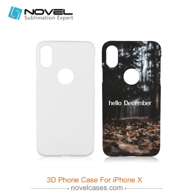 For iPhone X(10) Popular Sublimation 3D Printed Case With Round Hole