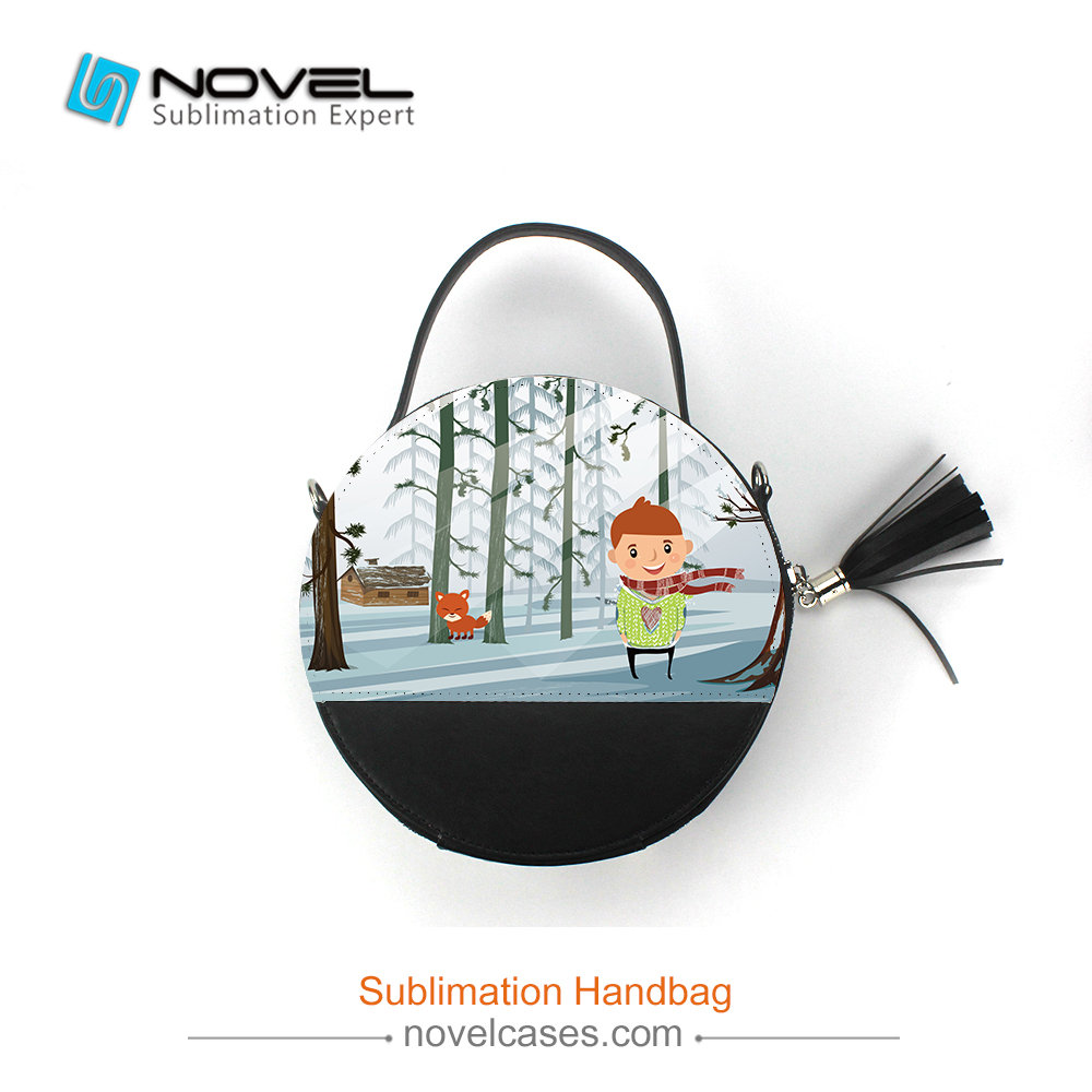 Popular Sublimation Blank Round Cosmetic Bag with Belt