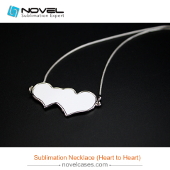 Popular Sublimation Blank Necklace--Double Heart To Heart Shaped