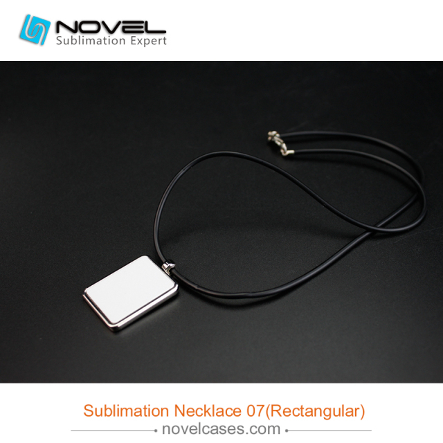 Popular Sublimation Blank Necklace With Leather Cord--Rectangular Shaped
