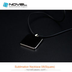 Popular Sublimation Blank Necklace With Leather Cord--Square Shaped