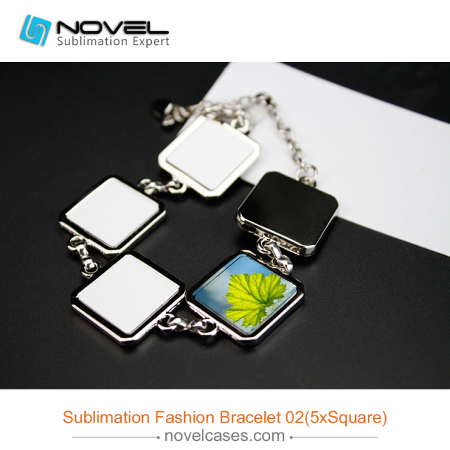 Fashionable Sublimation Blank Bracelet--5pcs Square Shaped