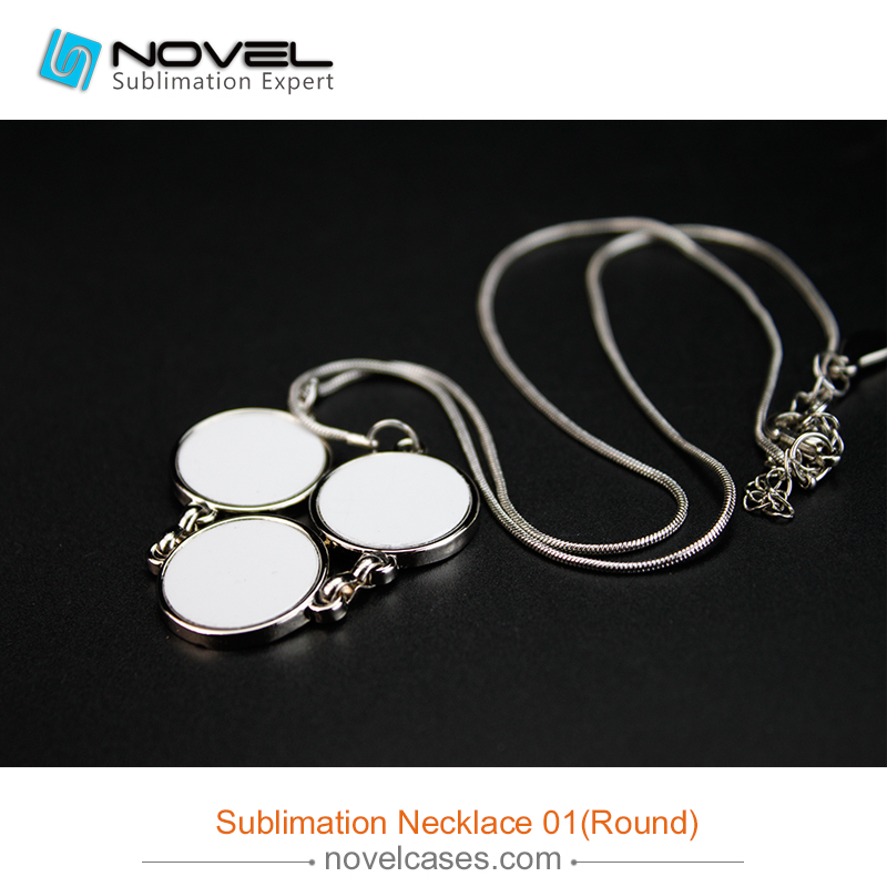 Popular Sublimation Blank Necklace--3pcs Round Shaped