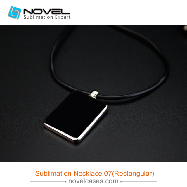 Popular Sublimation Blank Necklace With Leather Cord--Rectangular Shaped