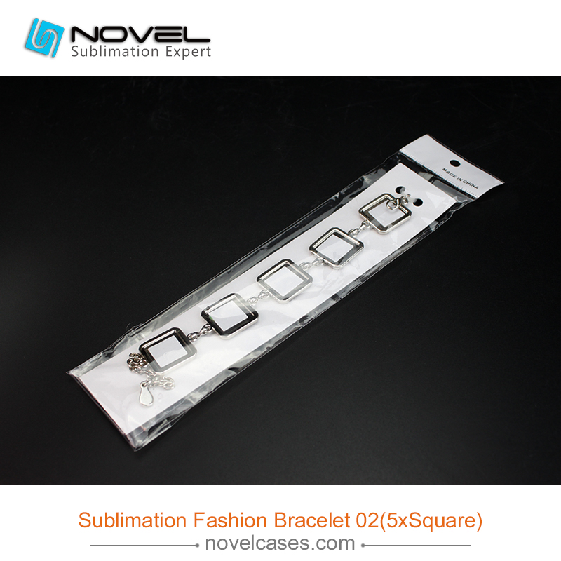Fashionable Sublimation Blank Bracelet--5pcs Square Shaped