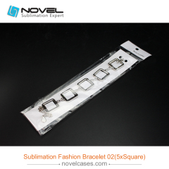 Fashionable Sublimation Blank Bracelet--5pcs Square Shaped