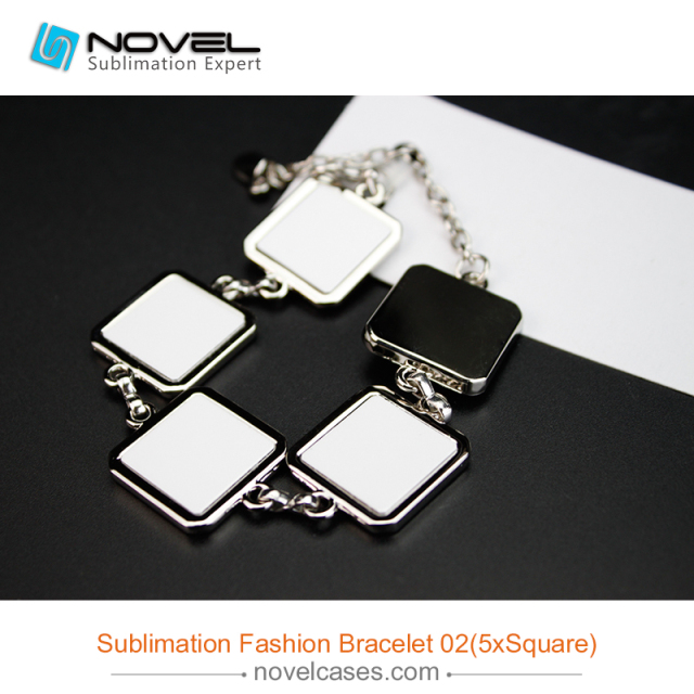 Fashionable Sublimation Blank Bracelet--5pcs Square Shaped