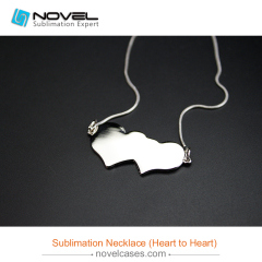 Popular Sublimation Blank Necklace--Double Heart To Heart Shaped