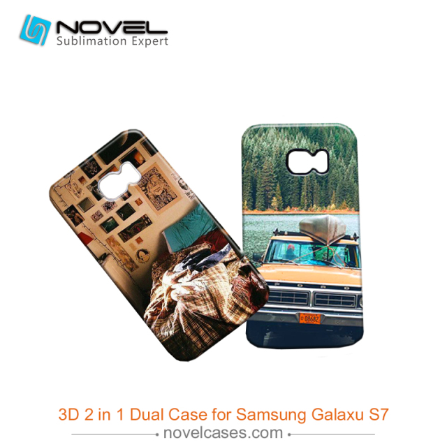 For Galaxy S7 Sublimation 3D 2IN1 Dual Proterive Phone Back Shell