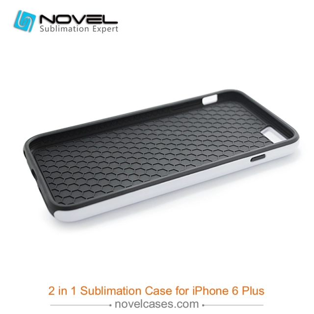 For iPhone 6 Plus Sublimation Blank 2D 2IN1 Phone Case