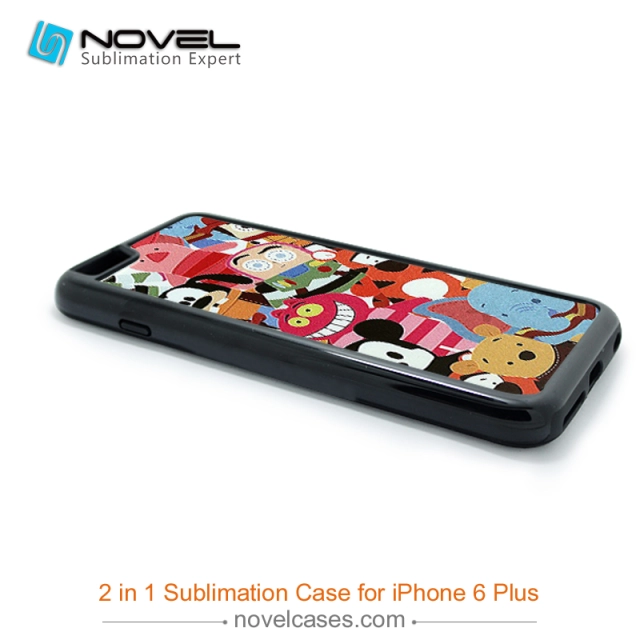 For iPhone 6 Plus Sublimation Blank 2D 2IN1 Phone Case