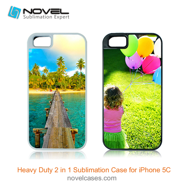 For iPhone 5C Sublimation Blank 2D 2IN1 Phone Case