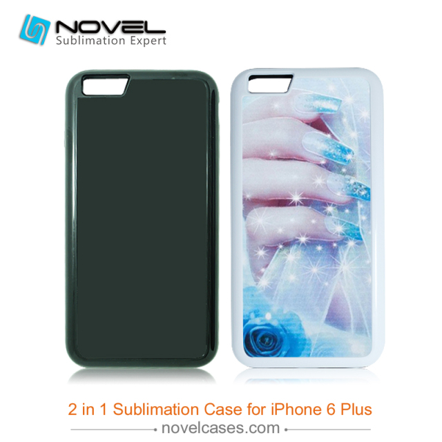 For iPhone 6 Plus Sublimation Blank 2D 2IN1 Phone Case