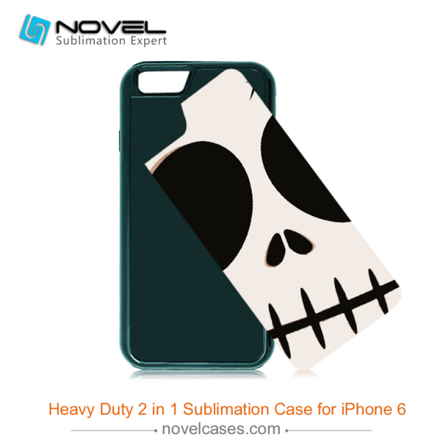 For iPhone 6 Hot Sublimation Blank 2D 2IN1 Phone Case