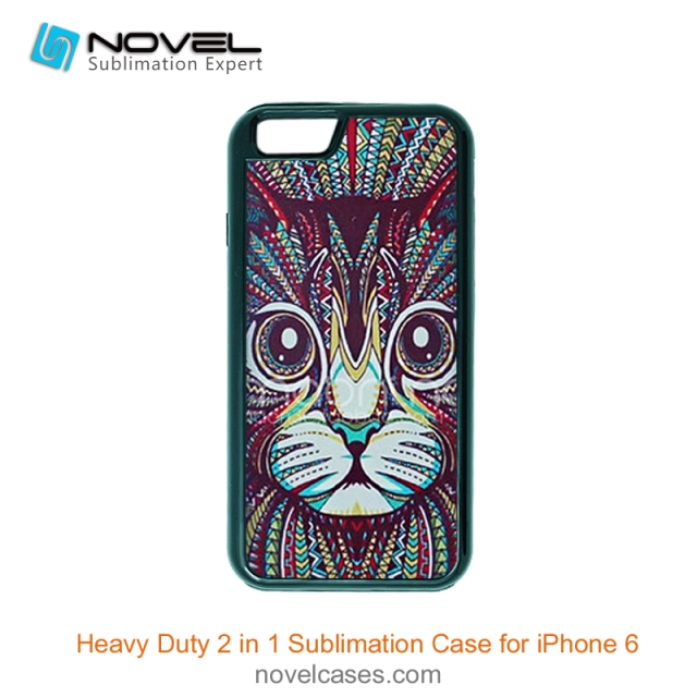 For iPhone 6 Hot Sublimation Blank 2D 2IN1 Phone Case