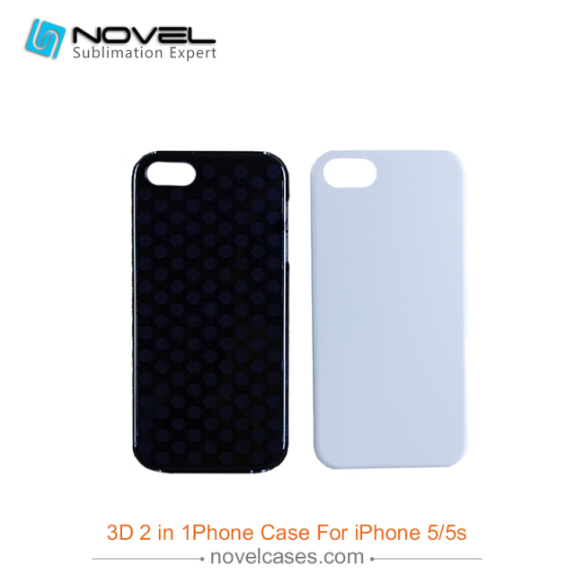 For iPhone 4/5/5S/SE Sublimation 3D 2IN1 Dual Protective Phone Back Cover