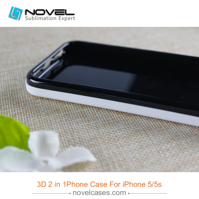 For iPhone 4/5/5S/SE Sublimation 3D 2IN1 Dual Protective Phone Back Cover