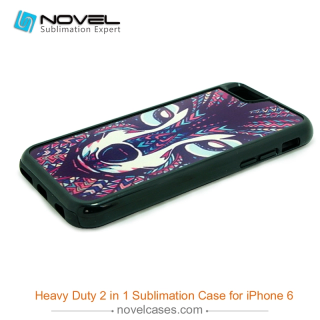For iPhone 6 Hot Sublimation Blank 2D 2IN1 Phone Case