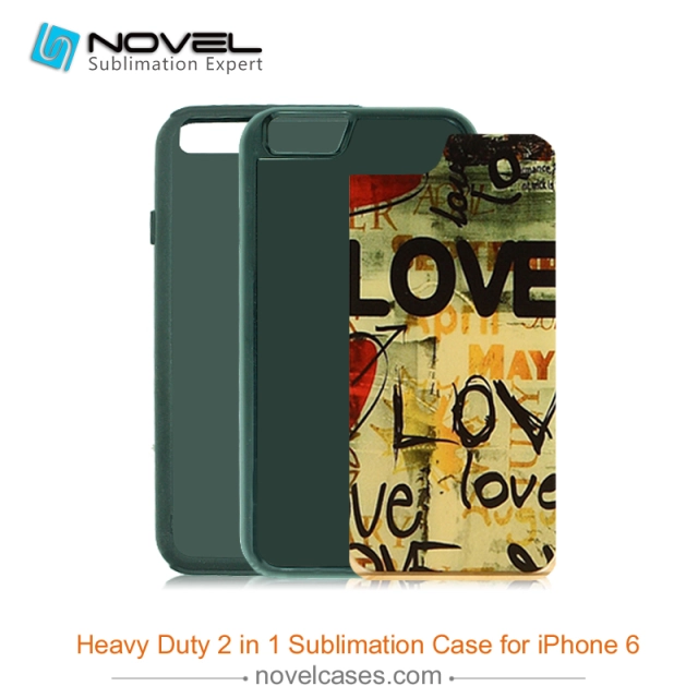 For iPhone 6 Hot Sublimation Blank 2D 2IN1 Phone Case