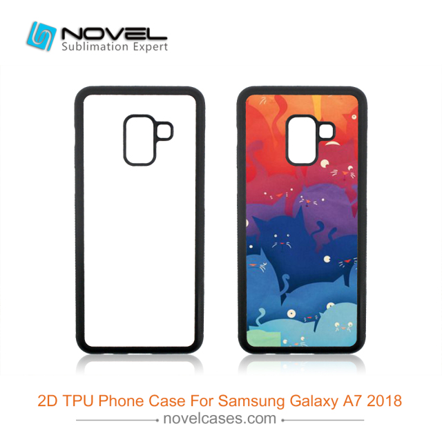 For Galaxy A8 Plus 2018 Sublimation Blank 2D TPU Rubber Cell Phone Case