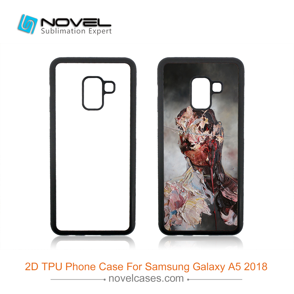 For Galaxy A8 2018 Custom Subliamtion Blank 2D Rubber Silicone Smartphone Case