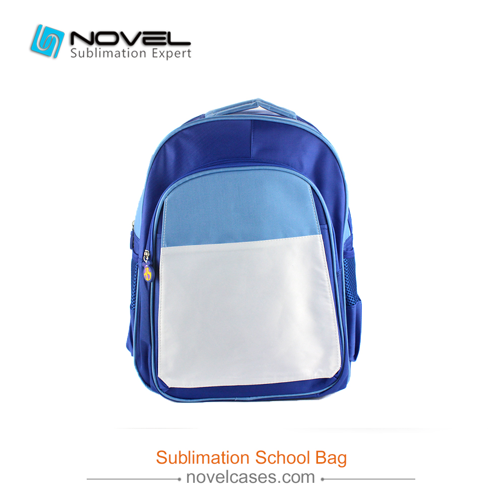 New!!!Sublimation Blank Kid Backpack Custom School Bag-Blue Big Size