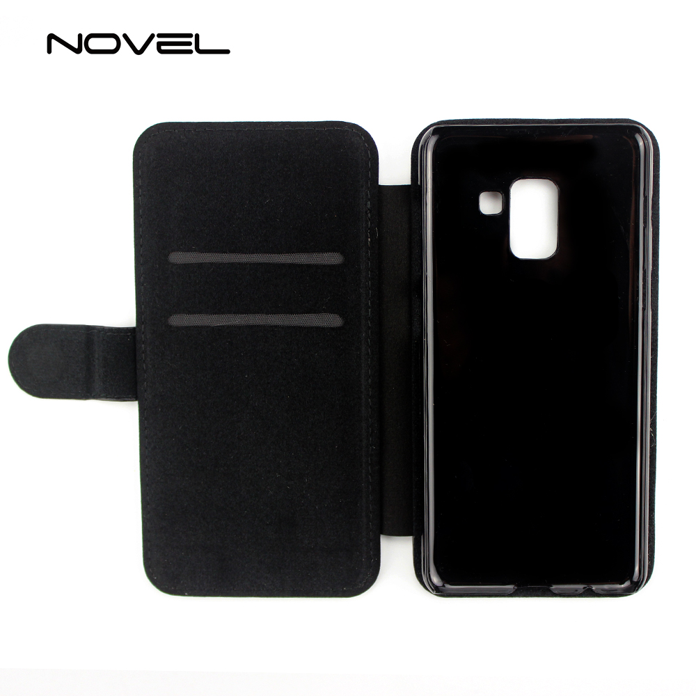 For Galaxy A8 2018 Sublimation PU Leather Blank Flip Phone Case