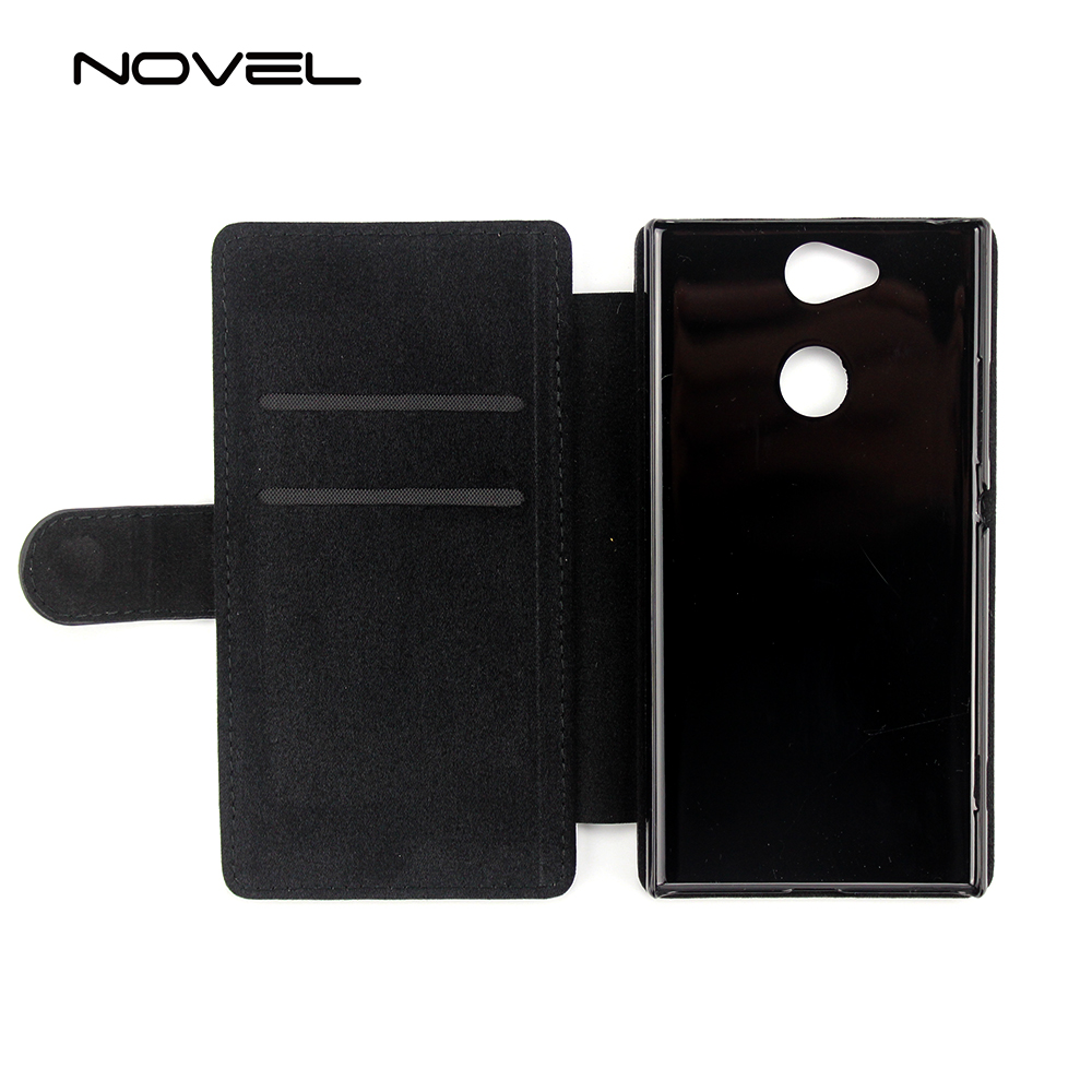 For Sony XA2 DIY Sublimation Blank Phone Wallet Flip Leather Case