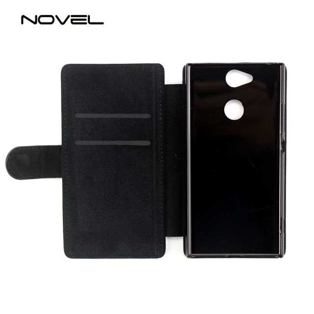 For Sony XA2 DIY Sublimation Blank Phone Wallet Flip Leather Case