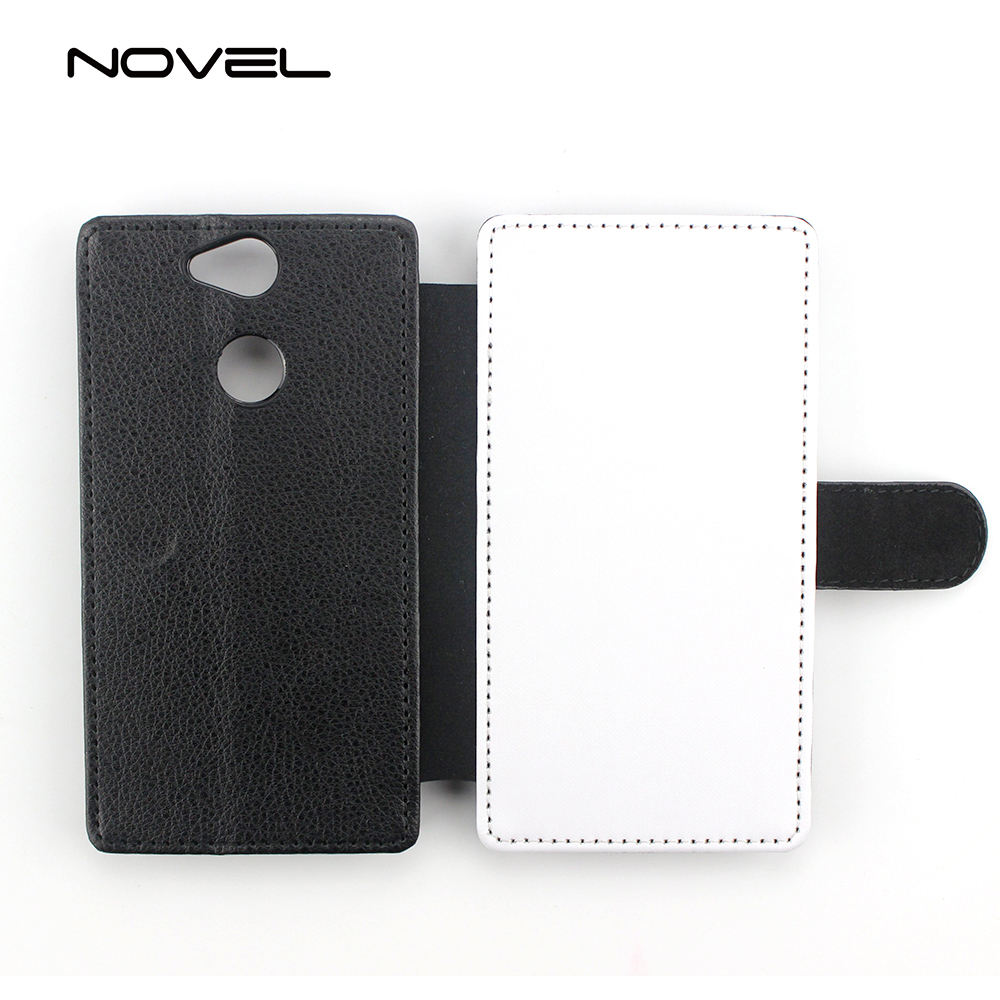 For Sony XA2 DIY Sublimation Blank Phone Wallet Flip Leather Case