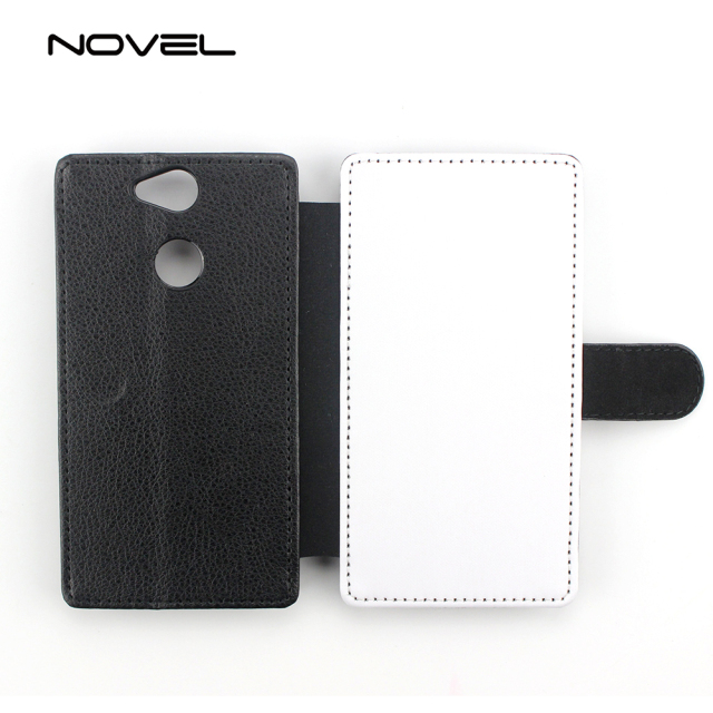 For Sony XA2 DIY Sublimation Blank Phone Wallet Flip Leather Case