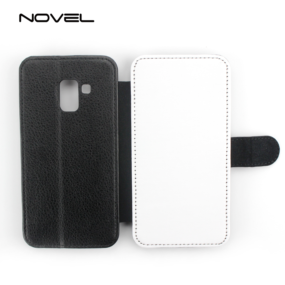 For Galaxy A8 2018 Sublimation PU Leather Blank Flip Phone Case
