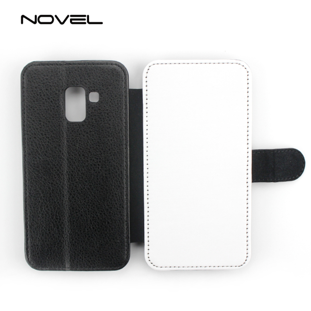 For Galaxy A8 2018 Sublimation PU Leather Blank Flip Phone Case