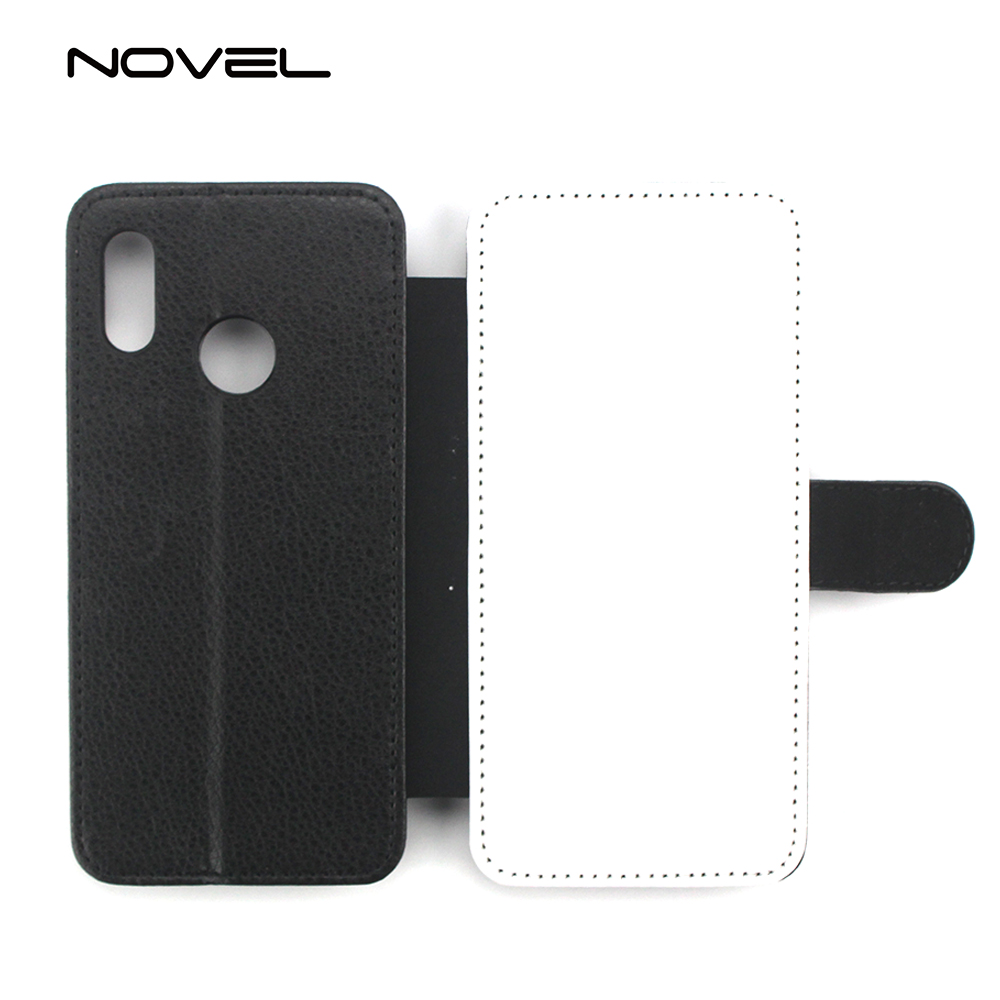 For Huawei P20 Lite Sublimation Blank Canvas Flip Leather Phone Case