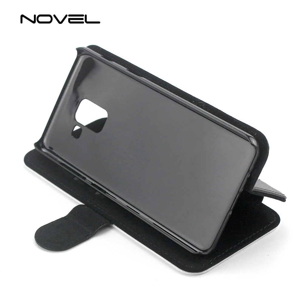 For Galaxy A8 2018 Sublimation PU Leather Blank Flip Phone Case