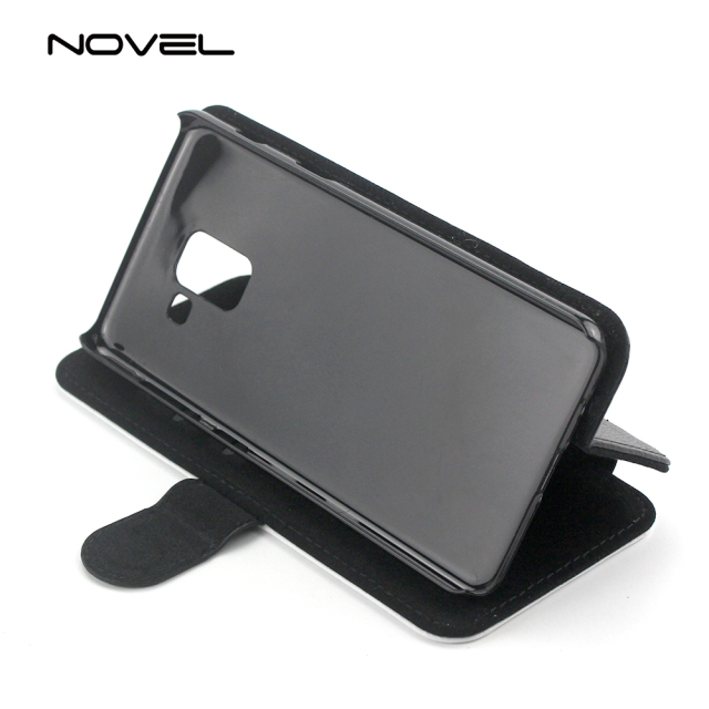 For Galaxy A8 2018 Sublimation PU Leather Blank Flip Phone Case