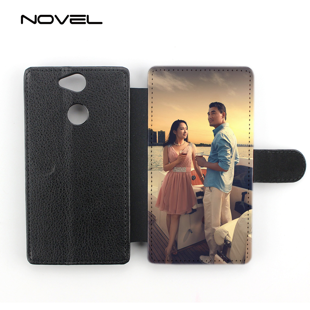 For Sony XA2 DIY Sublimation Blank Phone Wallet Flip Leather Case