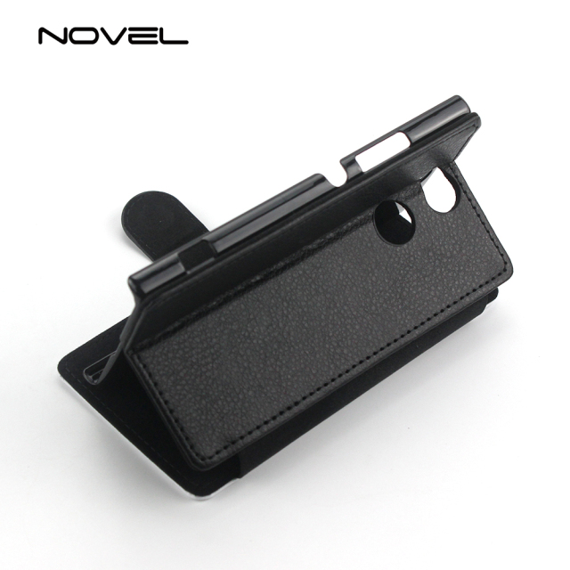For Sony XA2 DIY Sublimation Blank Phone Wallet Flip Leather Case