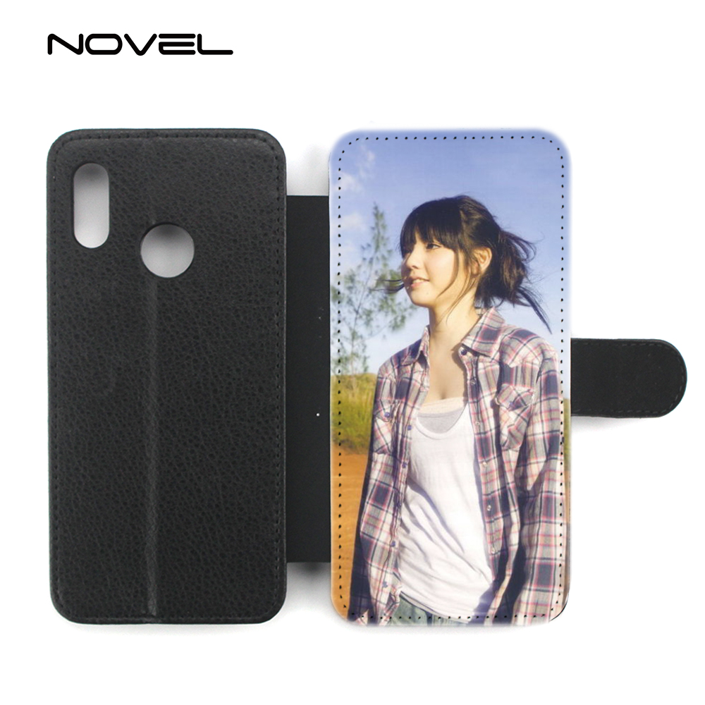 For Huawei P20 Lite Sublimation Blank Canvas Flip Leather Phone Case