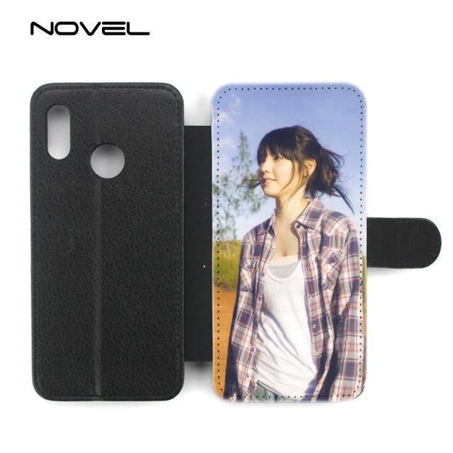 For Huawei P20 Lite Sublimation Blank Canvas Flip Leather Phone Case
