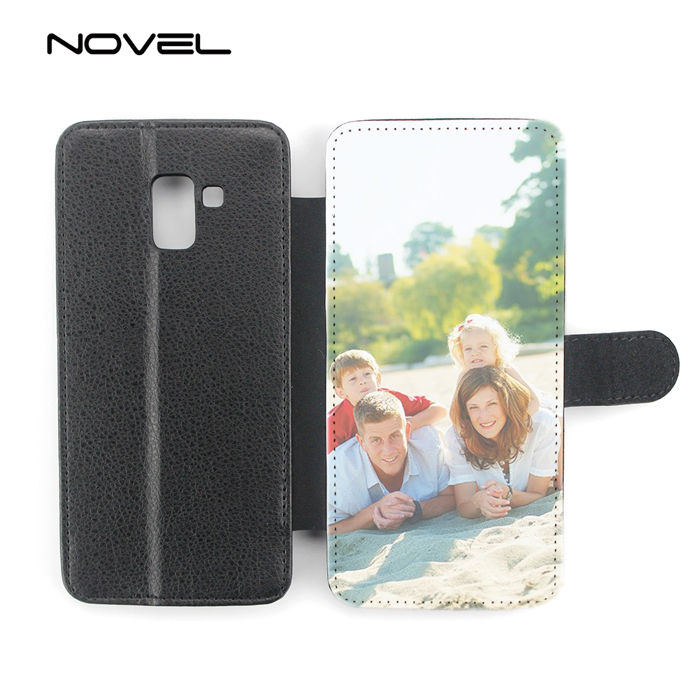 For Galaxy A8 Plus 2018 Blank Sublimation PU Leather Phone Case
