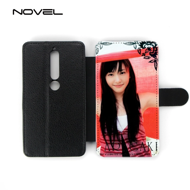 For Nokia 6 2018 Sublimation Blank PU Leather Flip Phone Cover