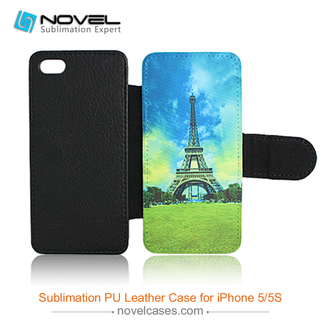 For iPhone 5/5S/SE Sublimation Blank PU Leather Mobile Phone Case